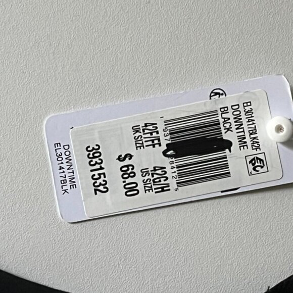 NWT Elomi Downtime Bralette in Black Size 42G/H - Picture 5 of 5